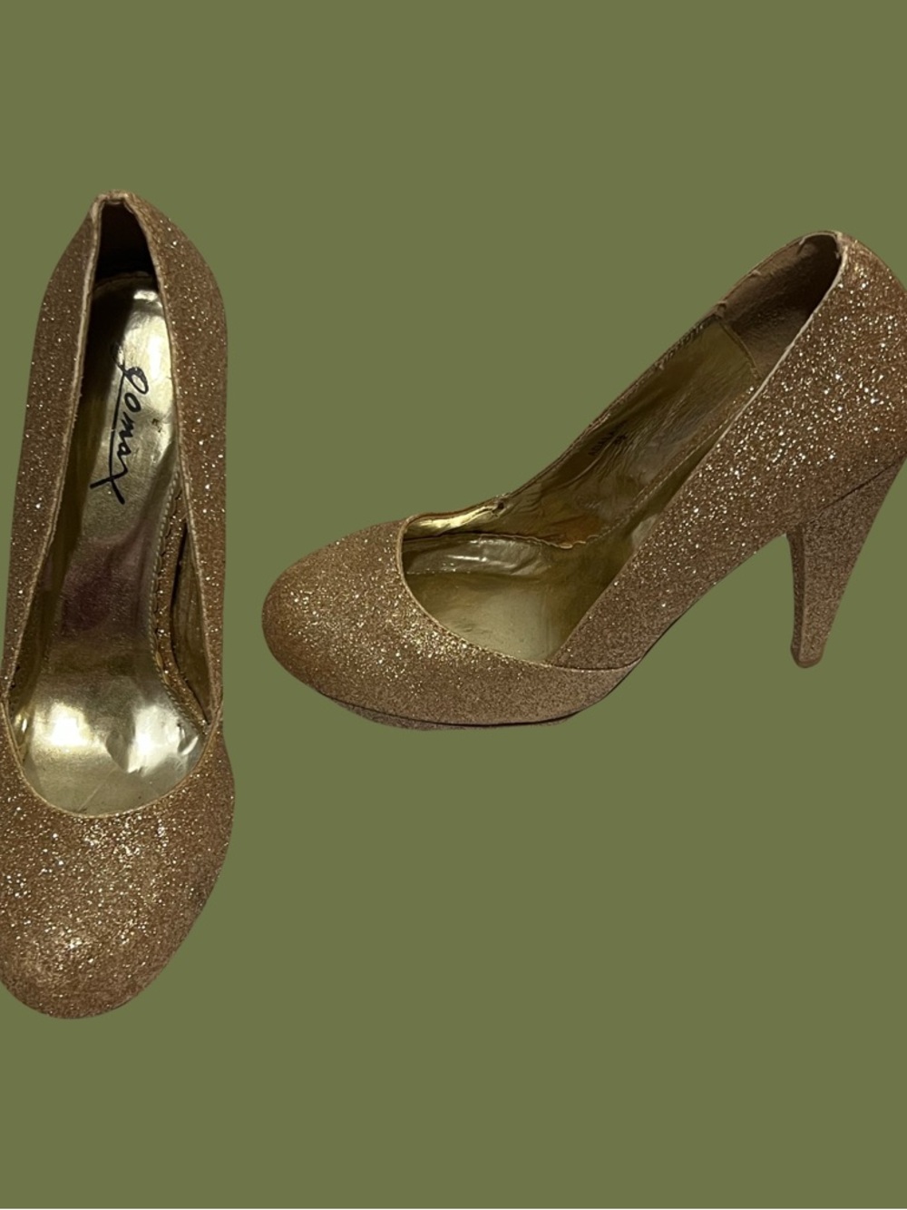 Gomax Gold Glitter High Heel Pumps